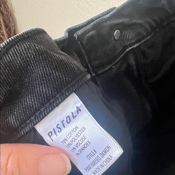 Pistola Eli high rise washed black arched leg barrel jeans - Picture 12 of 12